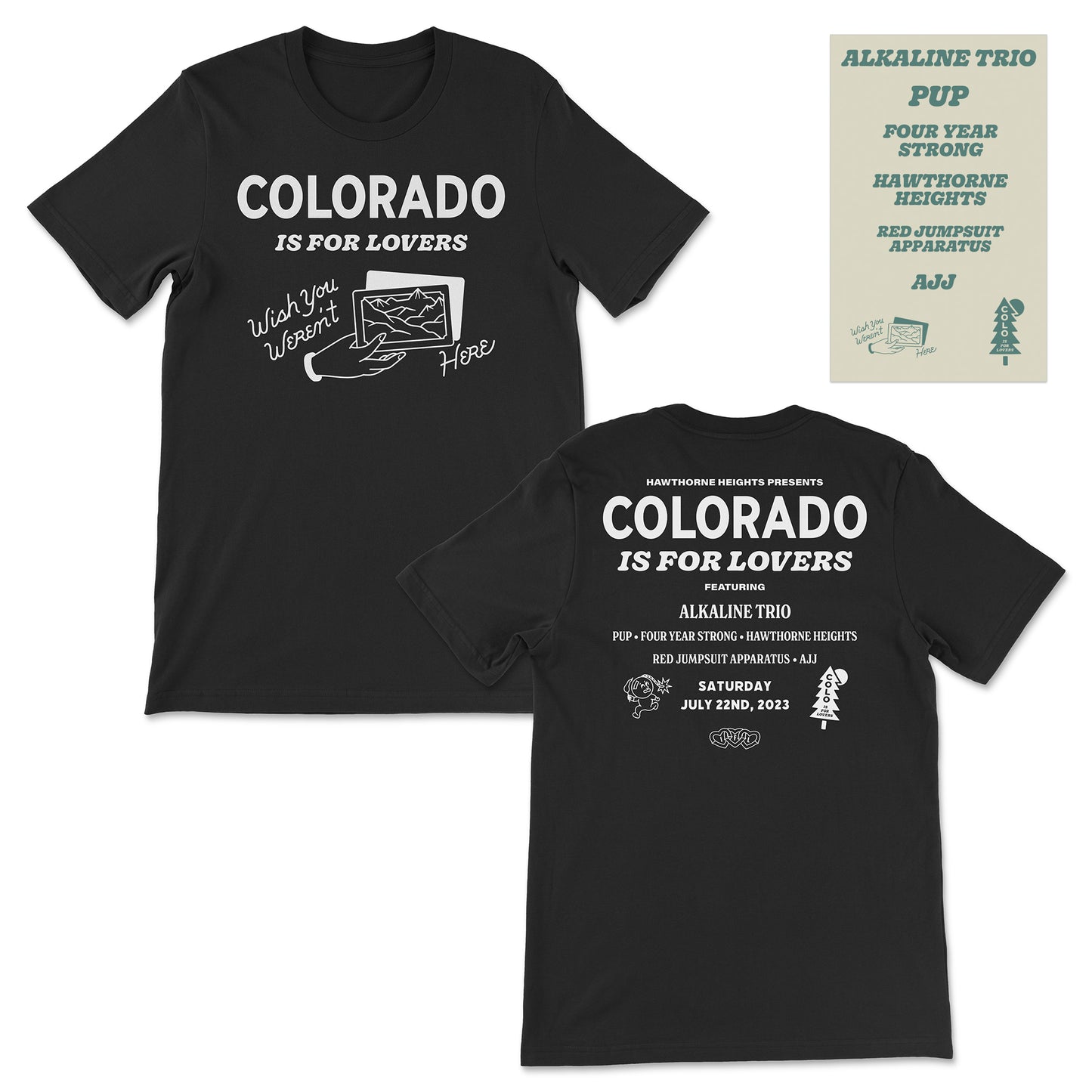 COLORADO Is For Lovers Festival Tee Shirt w/ STICKER SHEET